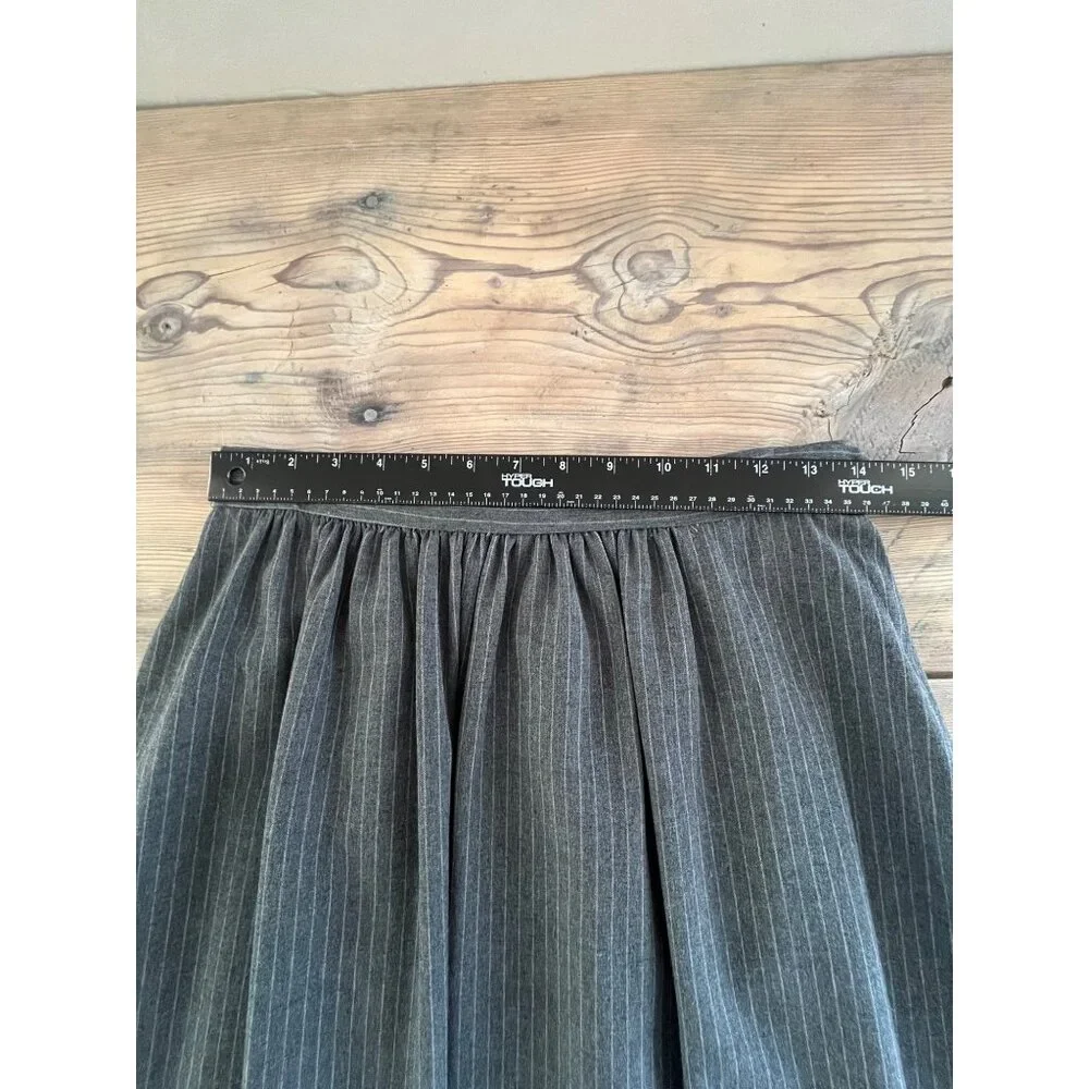 VTG Fire Fly 2 Piece Skirt Suit Womens 9/10 Gray Pinstriped 80s Union Made